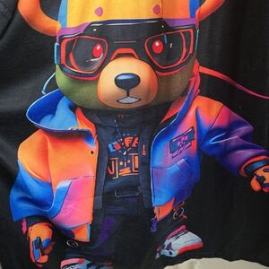 Oversized Cyber Bear Graphic Tee – Men’s 6XL – Streetwear